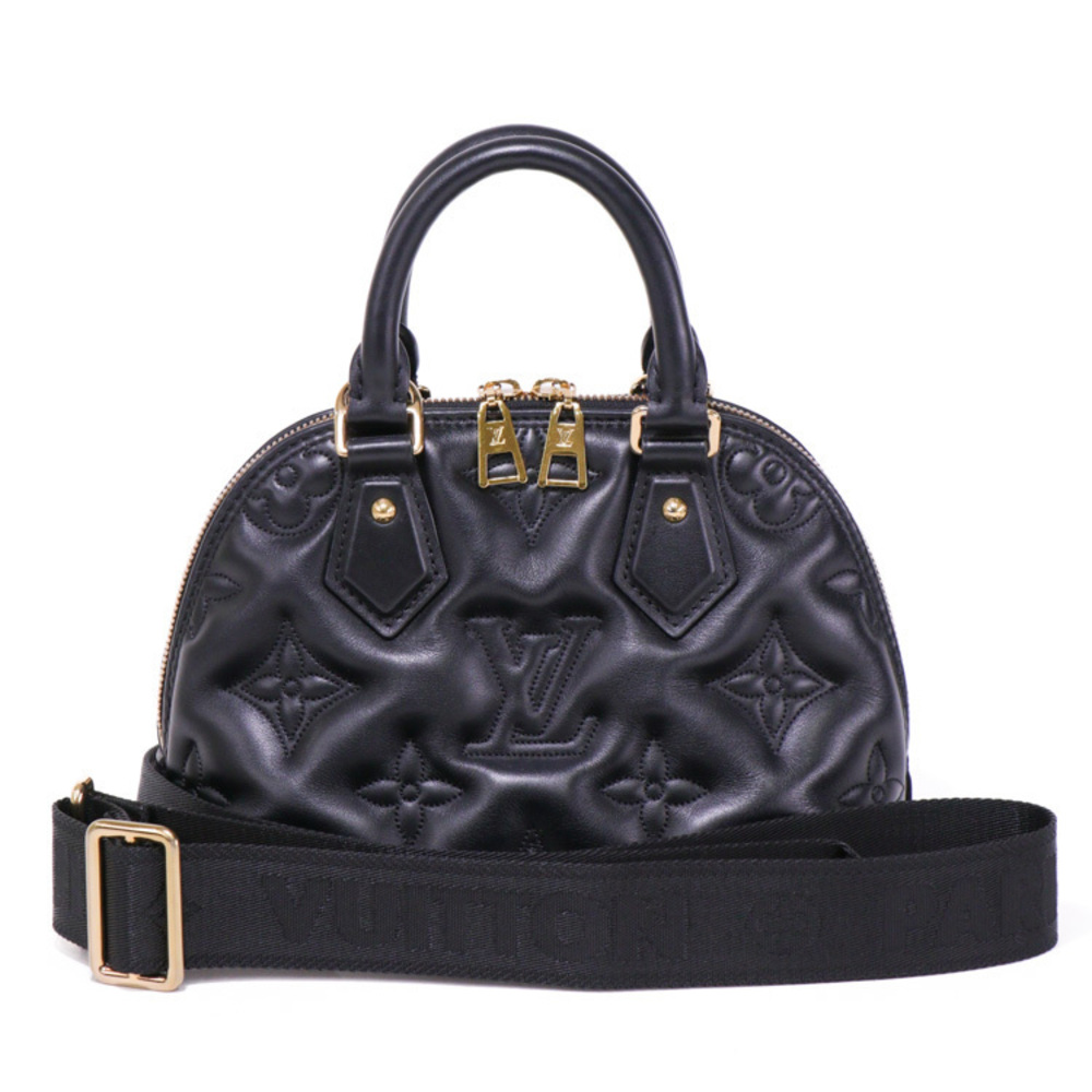 Louis Vuitton Alma Bb Soft Bubble Handbag Black Leather Glam